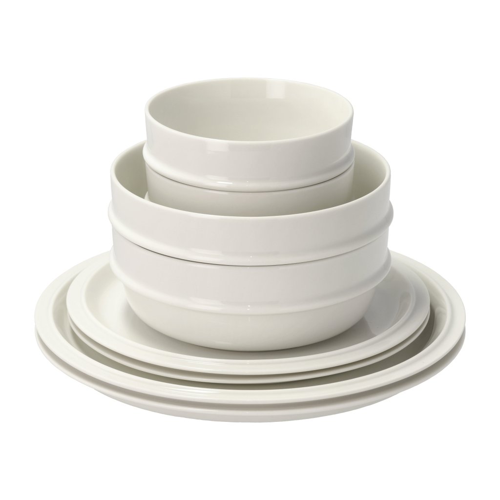 Serviesset EAU, set van 8 stuks, wit, porselein, Zone Denemarken