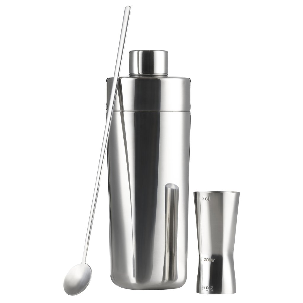 Cocktail set ROCKS, set van 3 stuks, zilver, roestvrij staal, Zone Denemarken