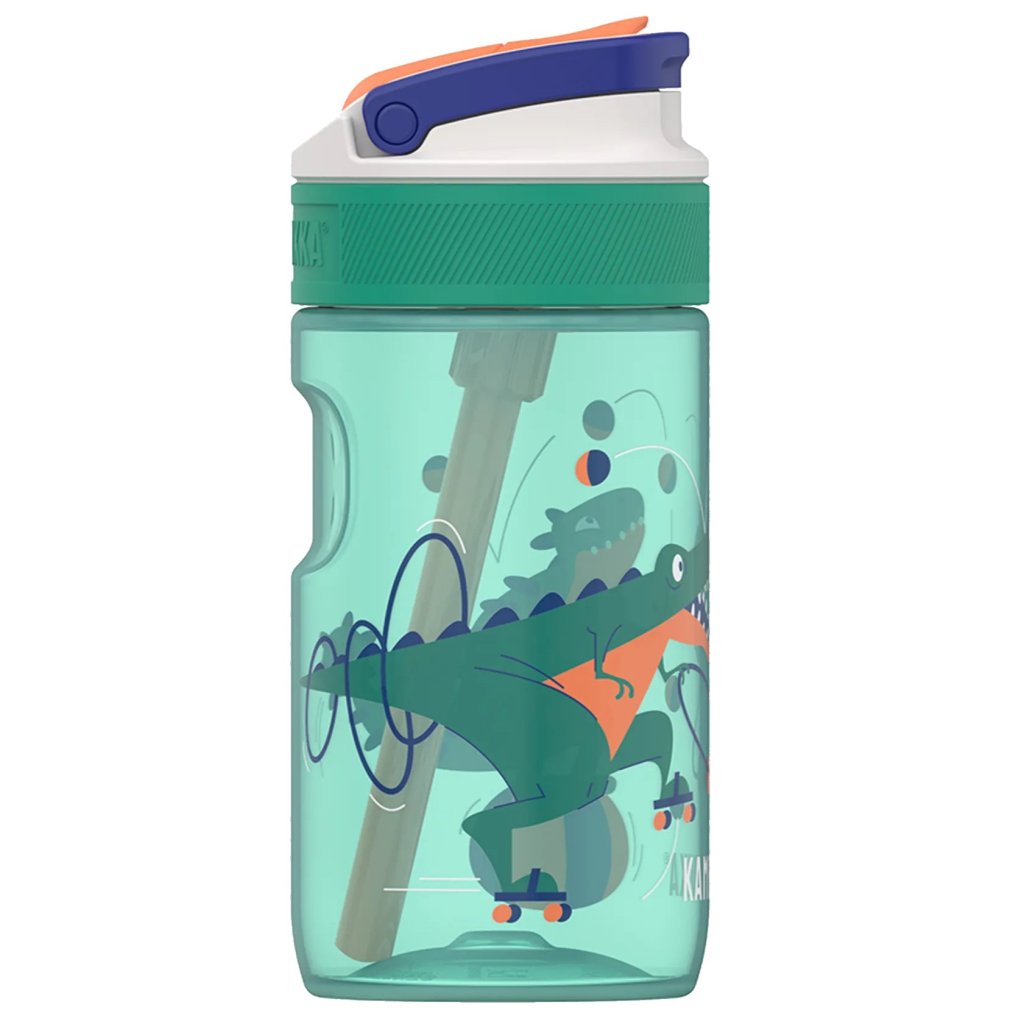 Kinderwaterfles LAGOON 400 ml, jonglerende dino, tritan, Kambukka