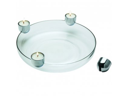 Decoratieve schaal met theelichten ARENA 30 cm, zilver, Philippi