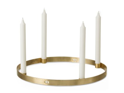 Dinerkaarskandelaar CIRCLE 38 cm, messing, stevig LIVING