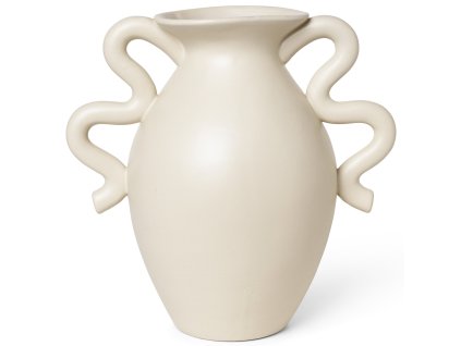 Vaas VERSO 27,5 cm, creme, aardewerk, stevig LIVING