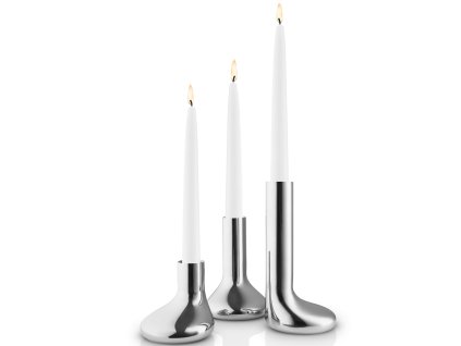 Dinerkaarskandelaar MELLOW, set van 3 stuks, zilver, roestvrij staal, Eva Solo