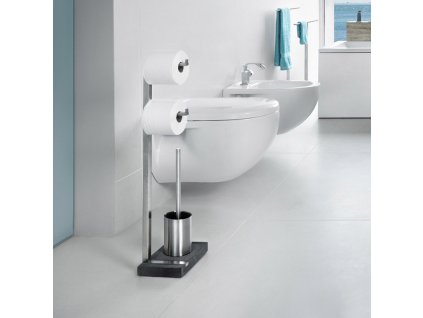 Vrijstaande wc-rolhouder met reserverolhouder en toiletborstel MENOTO, Blomus