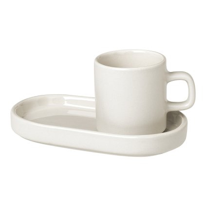 Espressokopje met schotel PILAR, set van 2 stuks, 50 ml, crème, Blomus