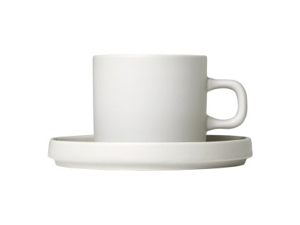 Koffiekopje met schotel PILAR, set van 2 stuks, 200 ml, crème, Blomus