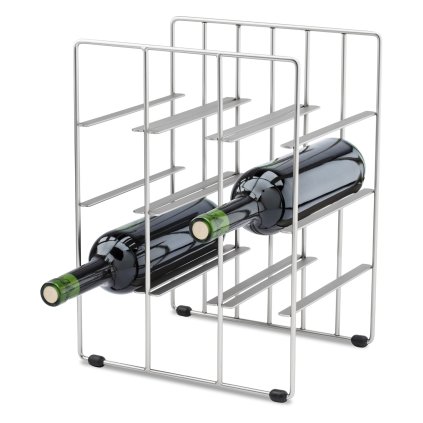 Tafel-wijnrek PILARE, voor 9 flessen, chroom, Blomus