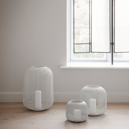 Lantaarn LITO M 27 cm, wit, staal, Blomus