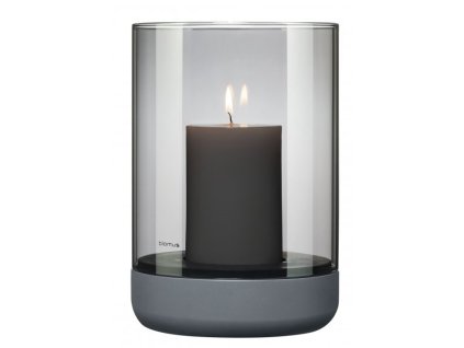 Windlicht CALMA 23 cm, grijs, beton en glas, Blomus