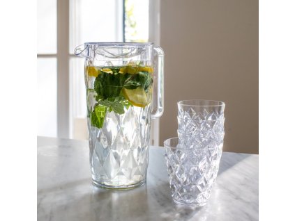 Waterkan met glazen CRYSTAL set, 5-delig, 250 ml / 1,6 l, Koziol
