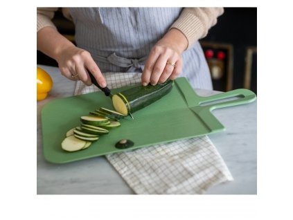 Snijplank SNAP 46 x 24 cm, opvouwbaar, bladgroen, kunststof, Koziol