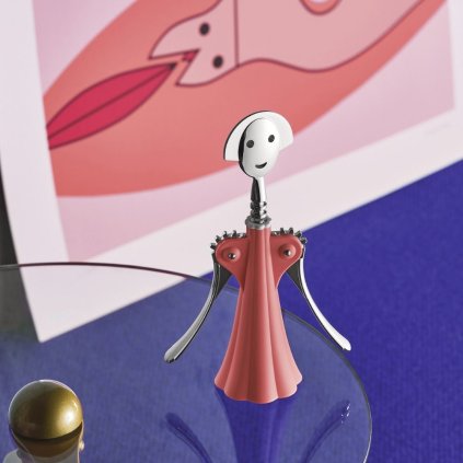 Kurkentrekker met dubbele hefboom ANNA G, roze, Alessi
