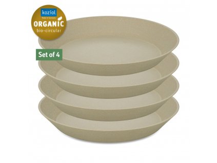 Diep bord CONNECT, set van 4 stuks, 24 cm, kunststof, natuurlijk woestijnzand, Koziol