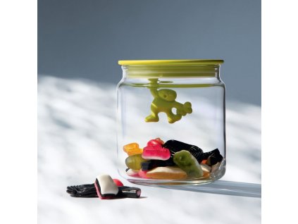Vershoudpot GIANNI 900 ml, blauw deksel, glas, Alessi