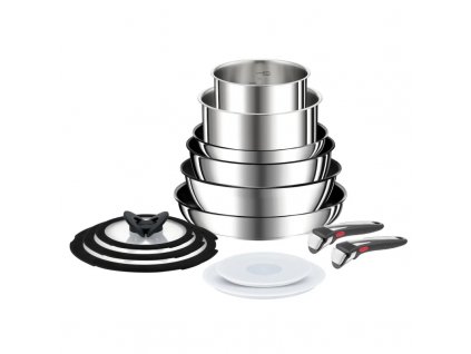 Pannenset INGENIO PREFERENCE ON L9749432, 13-delig, roestvrij staal, Tefal