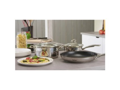Koekenpan met anti-aanbaklaag DUETTO+ G7320434 24 cm, roestvrij staal, titanium, Tefal