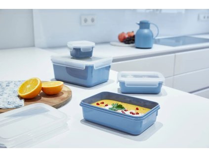 Voedselbewaardoos MASTER SEAL COLOUR EDITION N1030810 , set van 4 stuks, blauw, plastic, Tefal