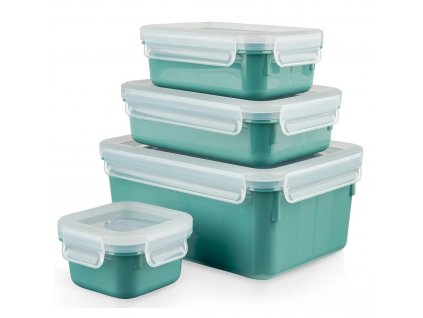 Voedselbewaardoos MASTER SEAL COLOUR EDITION N1031010 , set van 4 stuks, groen, plastic, Tefal