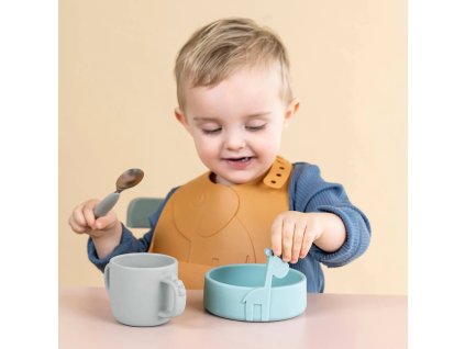 Kinderbeker met handvaten PEEKABOO CROCO 170 ml, grijs, Done by Deer