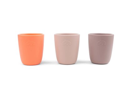 Kinderbeker 160 ml, set van 3 stuks, roze, siliconen, Done by Deer