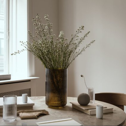 Vaas 31 cm, olijfgroen, Lyngby