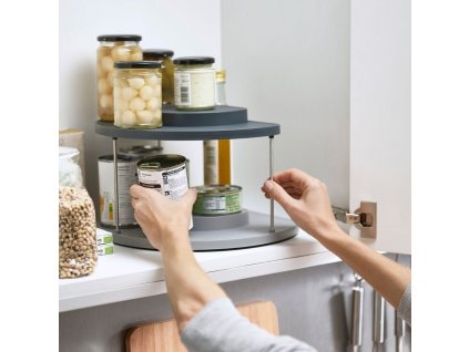 Keukenkast-organizer CUPBOARDSTORE 85196, grijs, 2-laags, draaibaar, Joseph Joseph