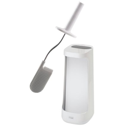 Toiletborstel met houder FLEX PLUS 70539, wit, siliconen, Joseph Joseph