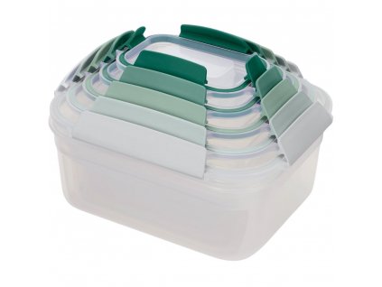 Voedselbewaardoos NEST 81127, set van 5 stuks, groen, plastic, Joseph Joseph