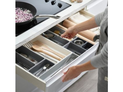 Keukenlade-organizer BLOX 85200, set van 10 stuks, grijs, Joseph Joseph
