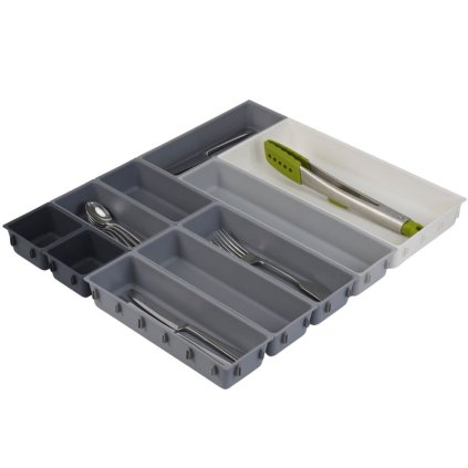 Keukenlade-organizer BLOX 85200, set van 10 stuks, grijs, Joseph Joseph