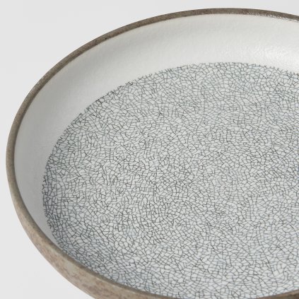 Dessertbord CRAZED GREY 22 cm, met hoge rand, MIJ
