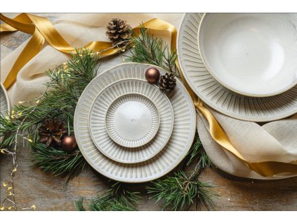 Diep bord RIDGED ALABASTER 20,5 cm, MIJ