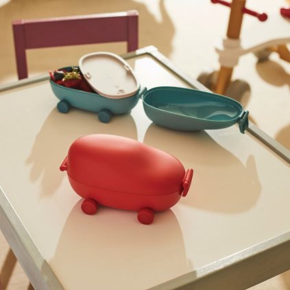Lunchtrommel SNACKMOBILE, 2 vakken, blauw, Alessi