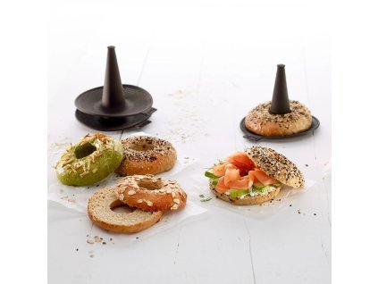Bagel-bakvorm, set van 6 stuks, bruin, siliconen, Lékué