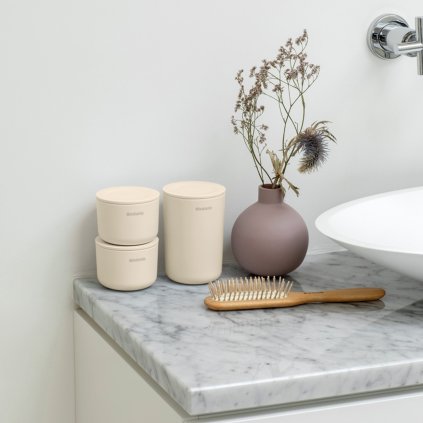 Opbergset voor badkamer RENEW 3-delig, zachtbeige, Brabantia