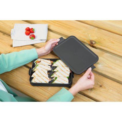 Lunchtrommel MAKE & TAKE flat, donkergrijs, Brabantia