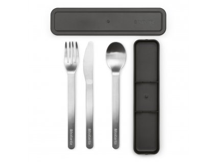 Bestekset met houder MAKE & TAKE, 3-delig, donkergrijs, Brabantia