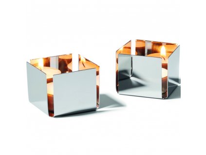 Waxinelichthouder PEP, set van 2 stuks, 5 cm, roestvrij, staal, Philippi