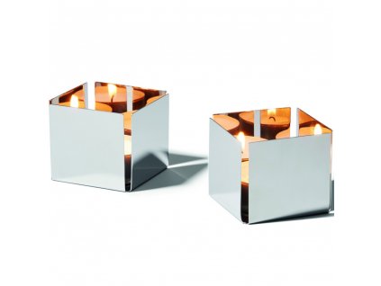 Waxinelichthouder PEP, set van 2 stuks, 7,5 cm, roestvrij staal, Philippi