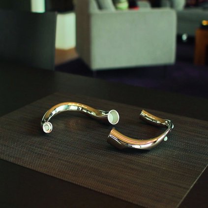 Kandelaar BOW 8 cm, voor 2 kaarsen, zilver, Philippi