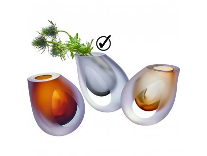 Vaas OCHIO 12 cm, rookkleurig, glas, Philippi