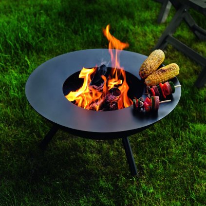 Vuurkorfplaat FLAMES 58 cm, zwart, Philippi