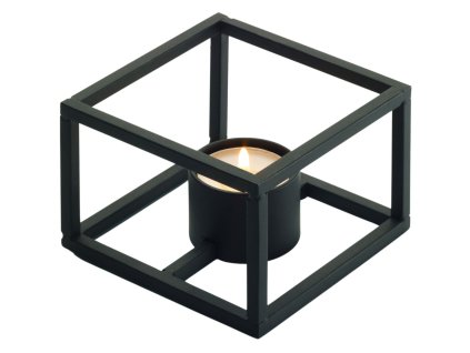 Theelichthouder CUBO 10 cm, zwart, Philippi