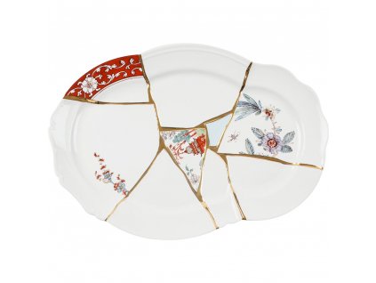 Serveerbord KINTSUGI 42,5 cm, wit, Seletti