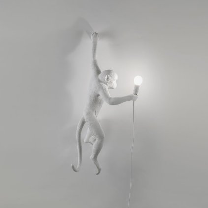 Wandlamp MONKEY HANGING LEFT HAND 76,5 cm, wit, Seletti