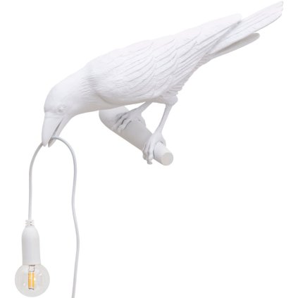 Wandlamp BIRD LOOKING LEFT 33 cm, wit, Seletti