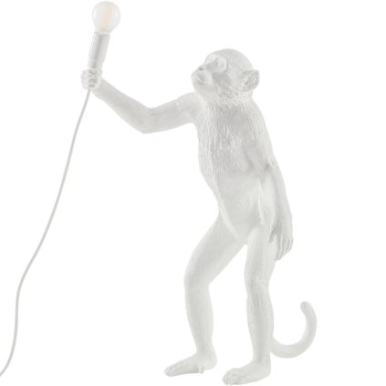Tafellamp MONKEY STANDING 54 cm, wit, Seletti
