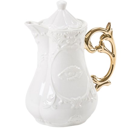 Theepot I-WARES 23 cm, wit met goud, Seletti