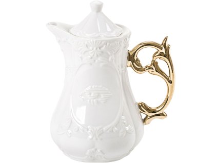 Theepot I-WARES 23 cm, wit met goud, Seletti