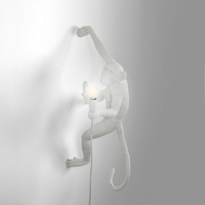 Wandlamp MONKEY HANGING RIGHT HAND 65 cm, wit, Seletti